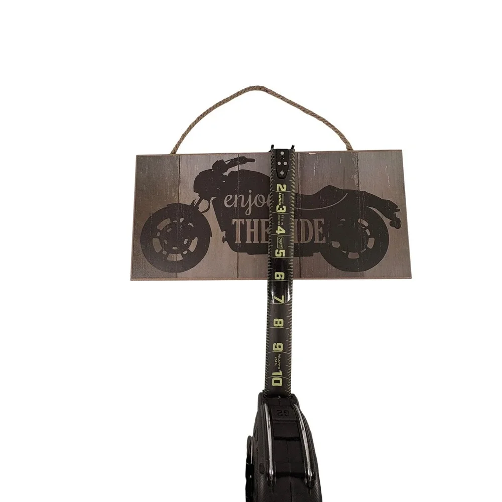 Unbranded Motorcycle Wall Sign Unisex OS Grey Excellent Enjoy The Ride Rustic